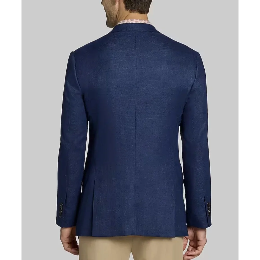 Jos A Bank Mens Tailored Fit‎ Sportcoat Jacket Blazer Blue 40L E03337